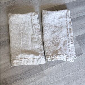 Simple Opulence KING SIZE 100% LINEN pillow Shams PAIR Beige Neutral Flax